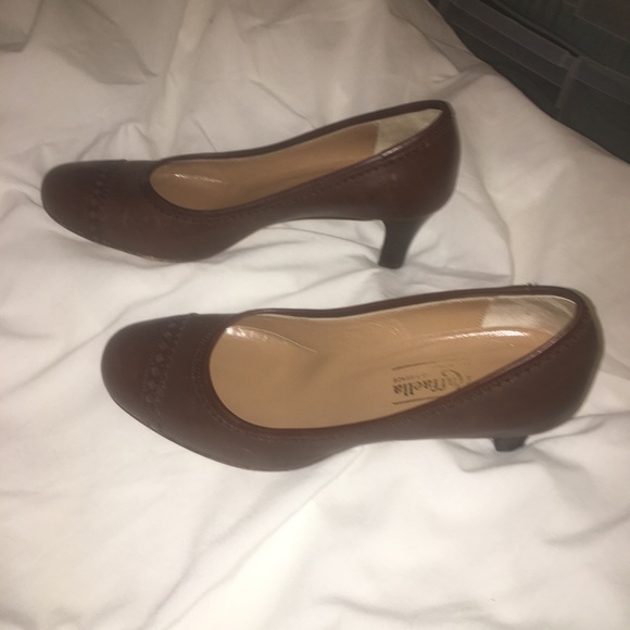 Rafaela Brown Leather Heels Size 36 - Picture 2 of 8